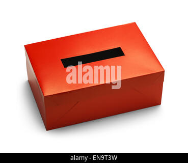 Leere Red Box Isolated on White Background Stimmen. Stockfoto