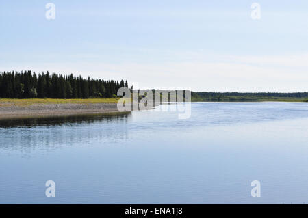 Die polaren Ural, die untere Oberlauf des Flusses Lemva, Republik Komi, Russland. Stockfoto