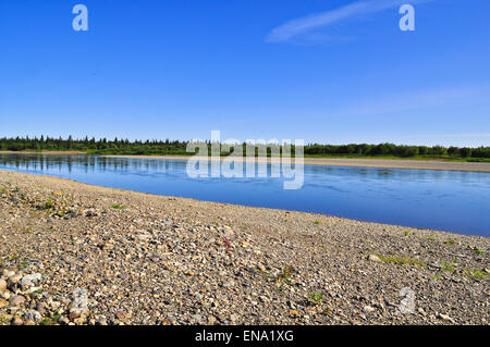 Die polaren Ural, die untere Oberlauf des Flusses Lemva, Republik Komi, Russland. Stockfoto