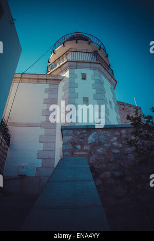 Leuchtturm Penyscola Aussicht, schöne Stadt Valencia in Spanien Stockfoto