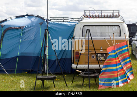 Campingplatz auf einem Volkswagen-Show in england Stockfoto