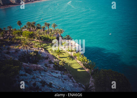 Meer, Penyscola Aussicht, schöne Stadt Valencia in Spanien Stockfoto