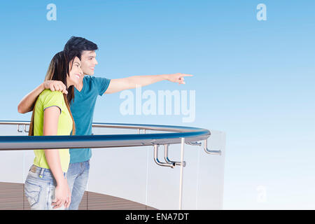 2 indische Ehepaare zeigen, Geländer Stockfoto