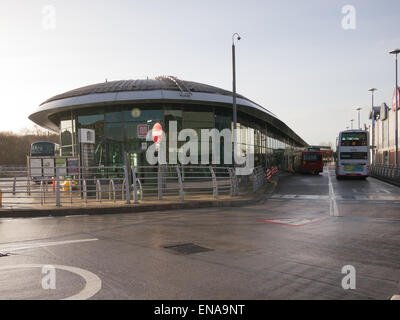 Der zentrale Busbahnhof in der Stadt Middleton, Rochdale, England Stockfoto