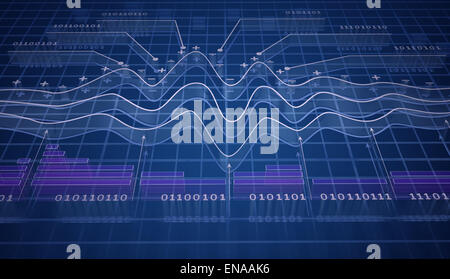 IT-Analyse, 3D Hintergrund Stockfoto