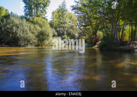 mediterrane Fluss, Alberche Flussufer in Toledo, Castilla La Mancha, Spanien Stockfoto