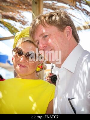 Rincon, Karibik Niederlande. 30. April 2015. König Willem-Alexander und Maxima der Königin der Niederlande besucht die Dia di Rincon auf Bonaire, 30. April 2015. Foto: Patrick van Katwijk - POINT DE VUE, - NO WIRE SERVICE - Credit: Dpa picture-Alliance/Alamy Live News Stockfoto