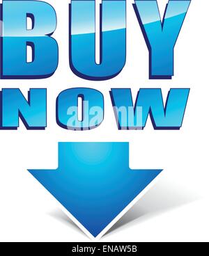 Vektor-Illustration von blau kaufen jetzt Icon-design Stock Vektor
