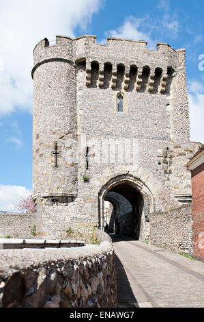 Barbican Gateway bei Lewes Castle, Sussex, UK Stockfoto