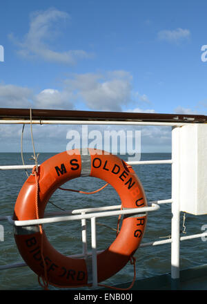 Leben leben Ringpartie auf MS Oldenberg, während einer Reise nach The Landmark vertraut Lundy Island in The Bristol Channel an Bord der Versorgung Stockfoto