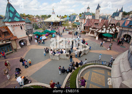 Luftbild - Fantasyland Disneyland Straßen Stockfoto