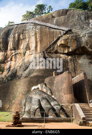 Weg Klettern Sigiriya-Felsen antiken Palastes, Matale-Distrikt Central Province, Sri Lanka, Asien Stockfoto