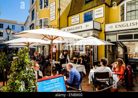Englisch Fischrestaurant, Gassen, Brighton, Sussex, UK Stockfoto
