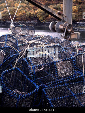 Neue Gatter auf dem Slipway am Kylesku, Sutherland, Northwest Highlands, Schottland, UK Stockfoto