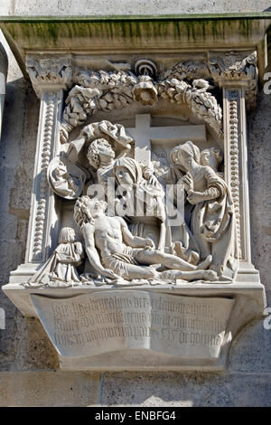 Das Relief der Pieta von Stephansdom in Wien Stockfoto