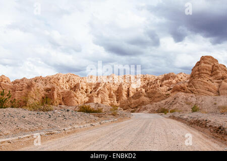 Straße von Molinos nach Cafayate. Valles Calchaquies, Salta, Argentinien. Stockfoto