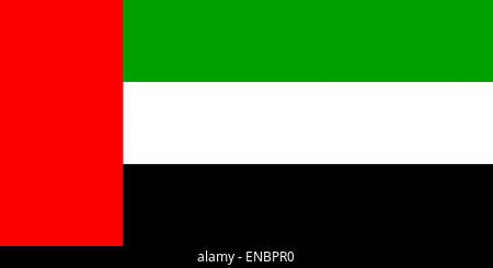 Flagge von Vereinigte Arabische Emirate VAE. Stockfoto