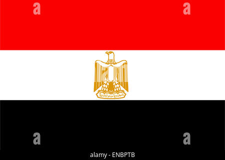 Flagge der Arabischen Republik Ägypten. Stockfoto