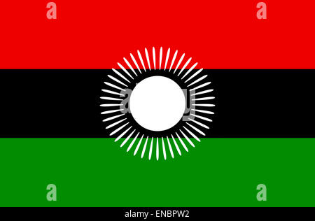 Nationalflagge der Republik Malawi. Stockfoto