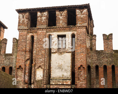 Soncino mittelalterliche Burg Turm Blick in Italien, Cremona Stockfoto