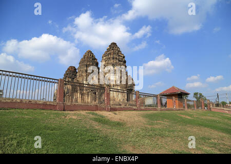 Wat Phra Prang Sam Yot Tempel in Lopburi Stockfoto