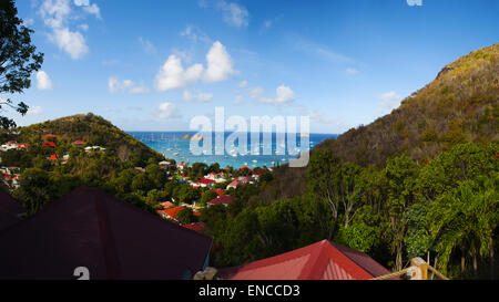 St Barth, St. Barths, Saint-Barthélemy, Französische Antillen, Französische Antillen: das Karibische Meer vom Dorf Corossol gesehen Stockfoto