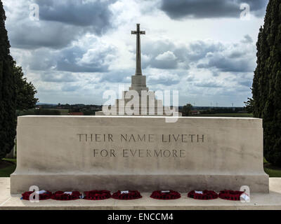 Denkmal auf dem Tyne Cot WW1 Friedhof in Flandern Belgien Stockfoto