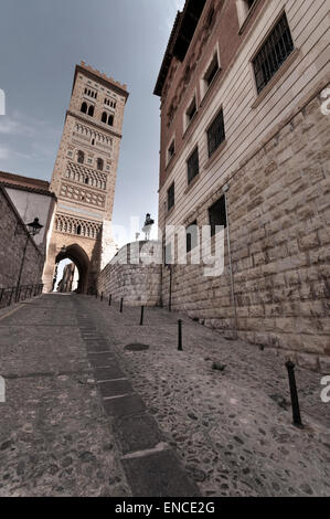 San Martin Turm (14. Jahrhundert Mudejar-Stil). UNESCO-Liste des Weltkulturerbes. Teruel Stadt. Aragon. Spanien Stockfoto