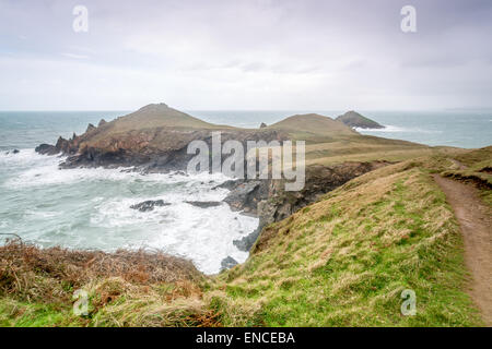 Der Bürzel in Cornwall England uk auf dem Küstenpfad Stockfoto