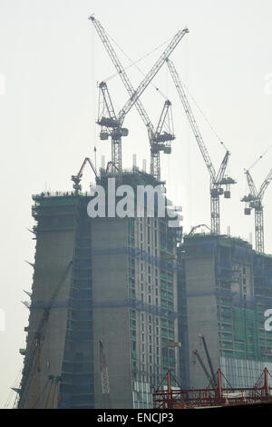 Gebäude im Bau in Singapur Stockfoto