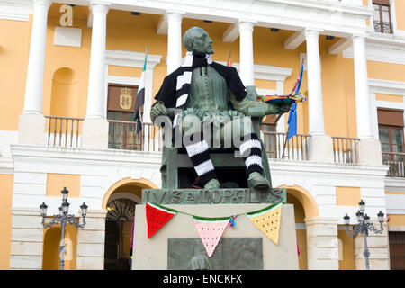 BADAJOZ - 14 Januar: Luis de Morales Skulptur gehäkelt Handwerk abgedeckt, Spanien am 14. Januar 2015 Stockfoto