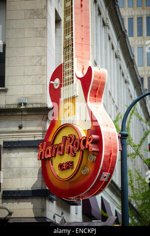 "Downtown Atlanta in Georga USA Hard Rock Café Exterieur in Peachtree Bezirk Stockfoto