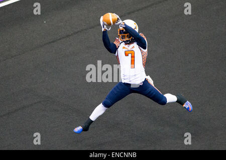 New Orleans, LA, USA. 2. Mai 2015. Spokane Schock Wr Mike Washington (7) Poloshirt vor dem Spiel zwischen den Spokane Schock und New Orleans VooDoo Smoothie King Center in New Orleans, Louisiana Bildnachweis: Csm/Alamy Live-Nachrichten Stockfoto