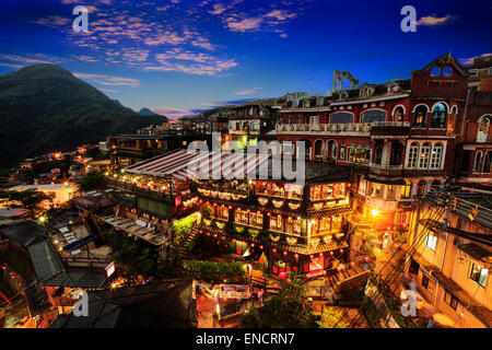 New Taipei City, Taiwan - 30. Juni 2014: Die Landschaft am Meer Berg Stadt in Jiufen, Taiwan Stockfoto