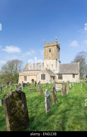 Die Cotswold-Kirche der St. Eadburgha, zwischen Snowshill und Broadway, Worcestershire, England, UK Stockfoto