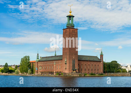 Anzeigen der Stockholmer Rathaus ("Stockholms Stadshus") 1923, auf der Insel Kungsholmen, Stockholm, Schweden Stockfoto