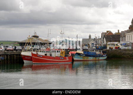 Padstow (Kornisch: Lannwedhenek) ist eine Stadt, Zivilgemeinde und Fischereihafen im Norden von Cornwall, England, Vereinigtes Königreich Stockfoto