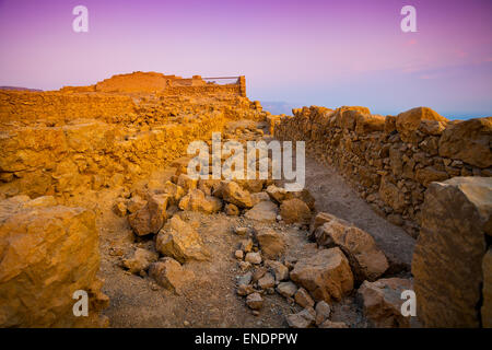 Ruinen des Palastes von König Herodes in Masada, Judäischen Wüste, Israel Stockfoto