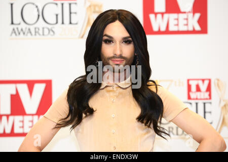 Conchita Wurst bei den 2015 späterem Awards in Melbourne, Australien 3. Mai 2015. Stockfoto