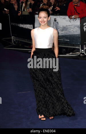 UK-Premiere von "Interstellar" im Odeon Kino am Leicester Square - Ankünfte mit statt: Mackenzie Foy wo: London, Vereinigtes Königreich bei: 29. Oktober 2014 Stockfoto