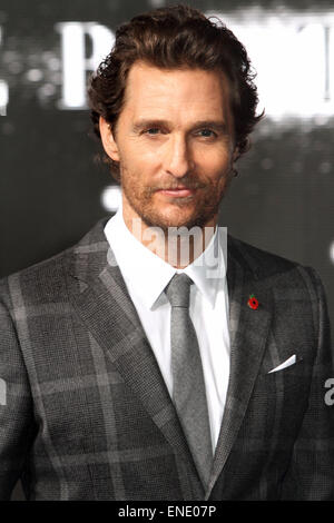 UK-Premiere von "Interstellar" im Odeon Kino am Leicester Square - Ankünfte mit statt: Matthew McConaughey Where: London, Vereinigtes Königreich bei: 29. Oktober 2014 Stockfoto