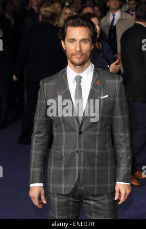 UK-Premiere von "Interstellar" im Odeon Kino am Leicester Square - Ankünfte mit statt: Matthew McConaughey Where: London, Vereinigtes Königreich bei: 29. Oktober 2014 Stockfoto