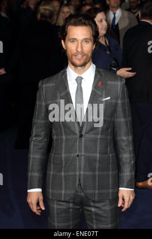 UK-Premiere von "Interstellar" im Odeon Kino am Leicester Square - Ankünfte mit statt: Matthew McConaughey Where: London, Vereinigtes Königreich bei: 29. Oktober 2014 Stockfoto