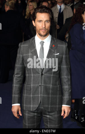 UK-Premiere von "Interstellar" im Odeon Kino am Leicester Square - Ankünfte mit statt: Matthew McConaughey Where: London, Vereinigtes Königreich bei: 29. Oktober 2014 Stockfoto