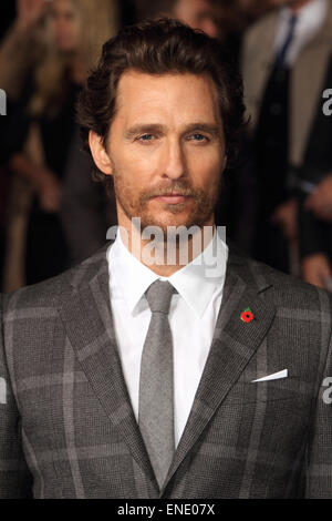 UK-Premiere von "Interstellar" im Odeon Kino am Leicester Square - Ankünfte mit statt: Matthew McConaughey Where: London, Vereinigtes Königreich bei: 29. Oktober 2014 Stockfoto