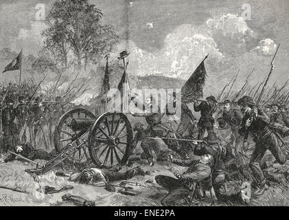 Picketts Charge bei Gettysburg, USA Bürgerkrieg, 3. Juli 1863 Stockfoto