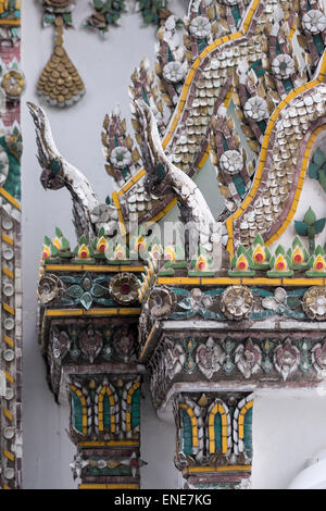 Architekturdetail, Wat Pho buddhistische Tempel, Bangkok, Thailand, Asien Stockfoto