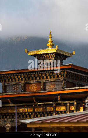 Architektonische Details des Land-Kloster, Phobjikha Tal, westliche Bhutan, Asien Stockfoto