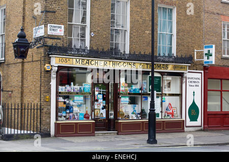 Meacher Higgins und Thomas Pharmacy in Crawford Street in London Stockfoto