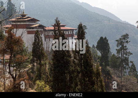 Lange Sicht von Trongsa Dzong, Trongsa, zentrale Bhutan, Asien Stockfoto